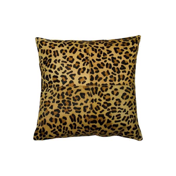 HomeRoots Black, Brown Animal Print Polyester 18 in. x 18 in. Throw Pillow Set of 2