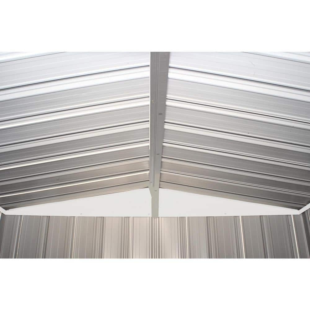 Cream and Charcoal 6' x 5' Steel Storage Shed with Swing Door
