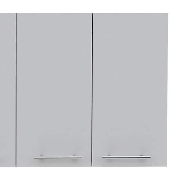 Amucolo 47.2 in. W x 13.1 in. D x 23.6 in. H White Wood Ready to Assemble Wall Kitchen Cabinet with Shelves and Four Doors