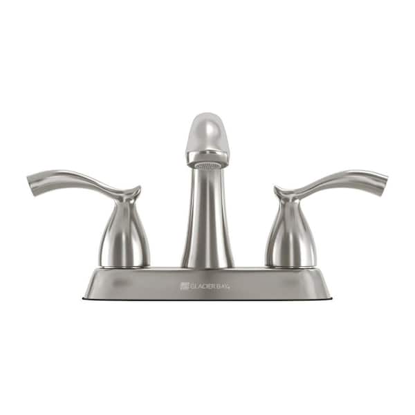 Edgewood 4 in. Centerset 2-Handle High-Arc Bathroom Faucet in Brushed Nickel Edgewood 4 in. Centerset 2-Handle High-Arc Bathroom Faucet in Brushed Nickel