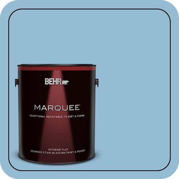 BEHR MARQUEE 1 gal. #M500-3 Blue Chalk color Flat Exterior Paint & Primer