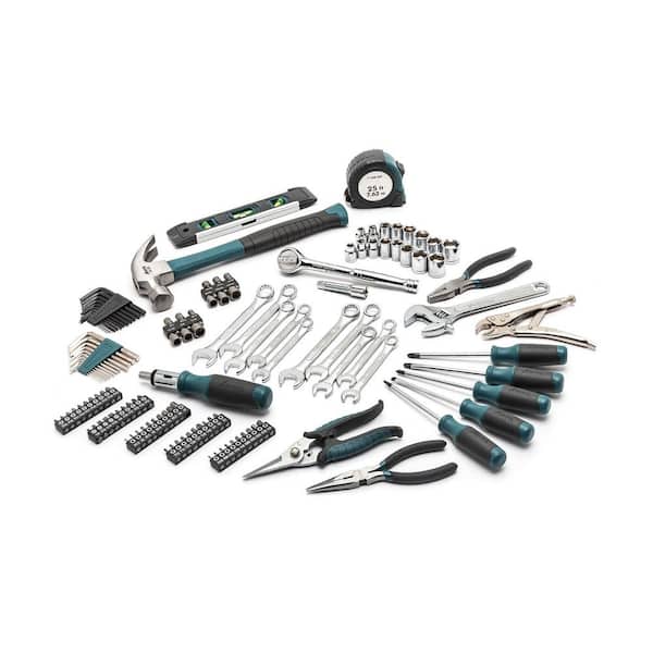 Anvil 3 8 In Drive Sae And Metric Home Tool Kit Set 137 Piece A137hos The Home Depot
