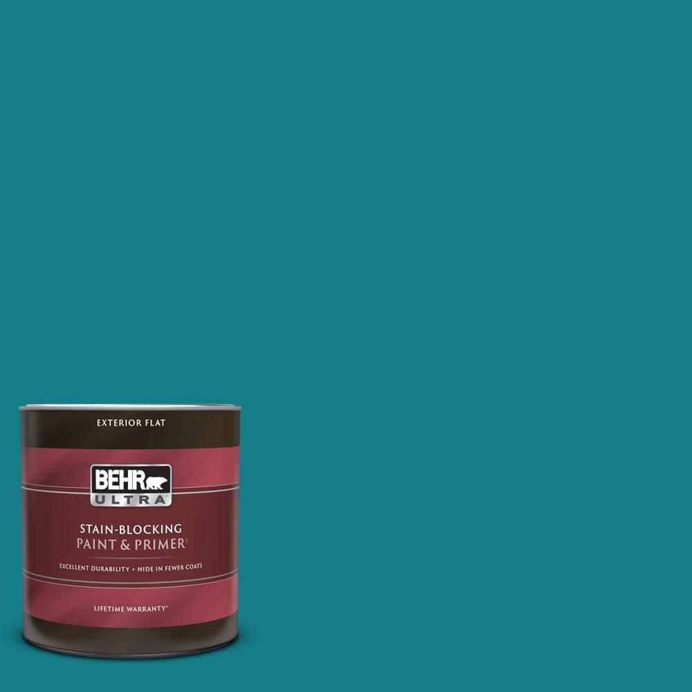 BEHR ULTRA 1 qt. PPU1301 Caribe Flat Exterior Paint & Primer 485304