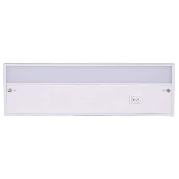 12 in. Hardwired/Plug-in White Finish Dimmable Warm White Integrated LED Linkable Under Cabinet Light