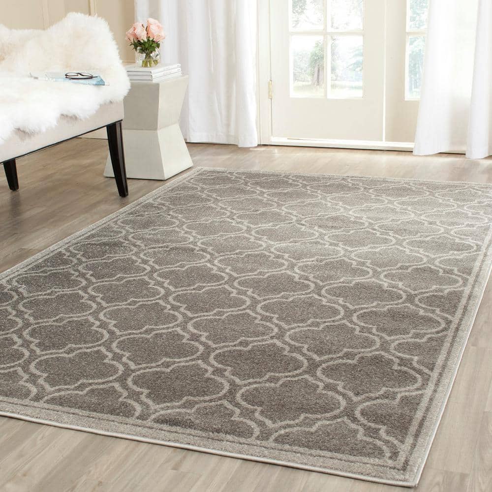 Grey and Light Grey 4' x 6' Moroccan Geometric Area Rug