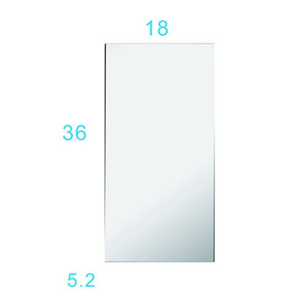 18 in. W x 36 in. H Rectangular Matt Black Aluminium Recessed/Surface Mount