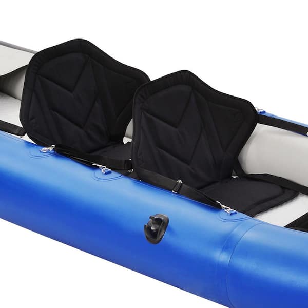 Outsunny 2-Person Inflatable Kayak, Foldable Inflatable Fishing Boat Canoe  Set With Air Pump, Aluminum Oars, Blue