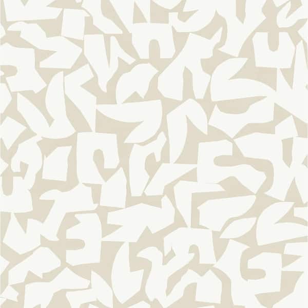 Beige Graphic Geo Vinyl Peel and Stick Wallpaper Roll 30.75 sq. ft.