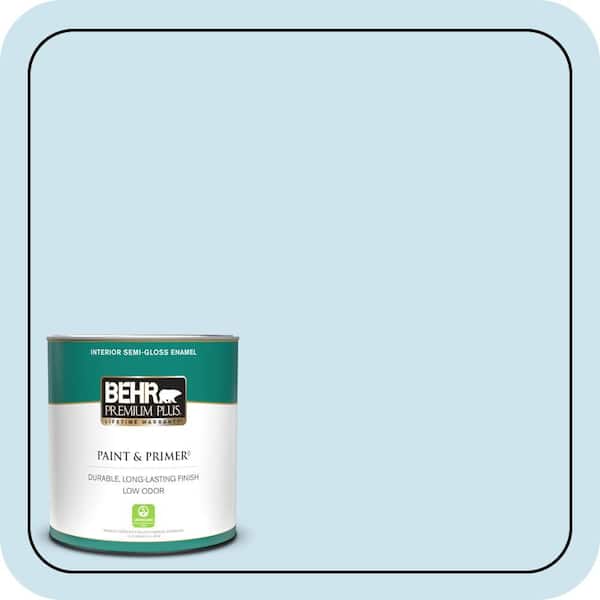 BEHR PREMIUM PLUS 1 qt. #540A-2 Niagara Falls Semi-Gloss Enamel Low Odor Interior Paint & Primer
