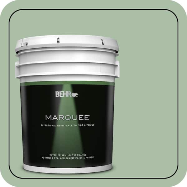 BEHR MARQUEE 5 gal. #S400-4 Azalea Leaf Semi-Gloss Enamel Exterior Paint & Primer