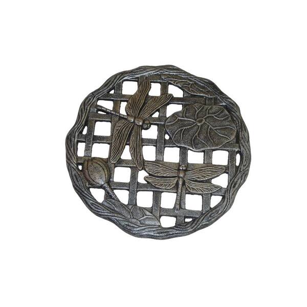 Oakland Living Dragonfly 12 in. x 12 in. Antique Pewter Cast Aluminum Stepping Stone