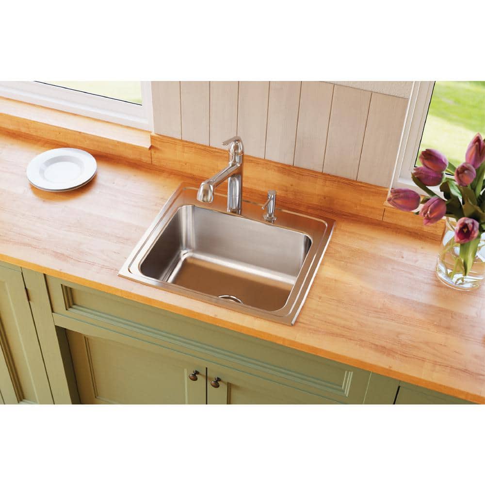 Lustertone 43" Stainless Steel Double Basin Drop-In Kitchen Sink