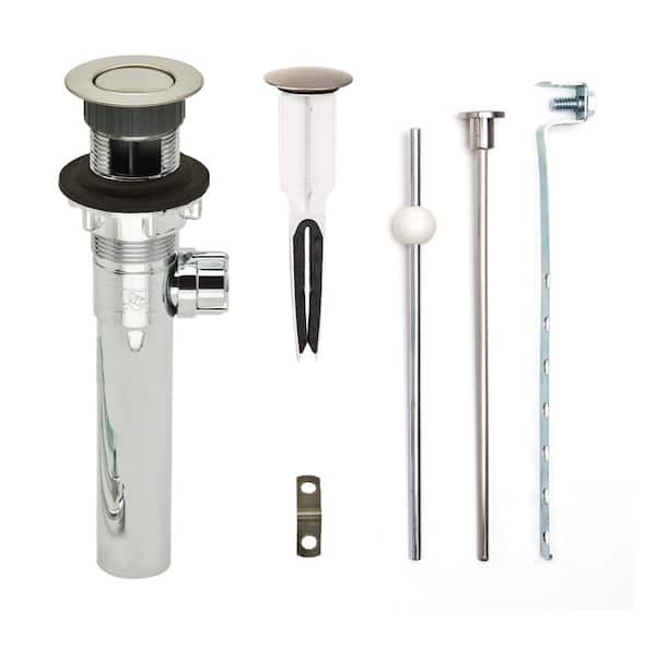 PF WaterWorks EasyPOPUP Pop-Up Drain, Easy Install/Remove Stopper, Chrome ABS Body w/Overflow, 1.6-2" Sink Hole, Br. Nickel