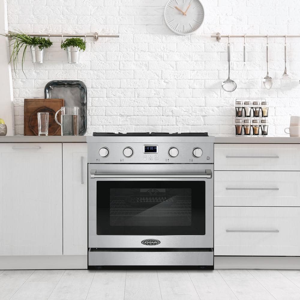 30'' Stainless Steel Freestanding Gas Range with Convection Oven