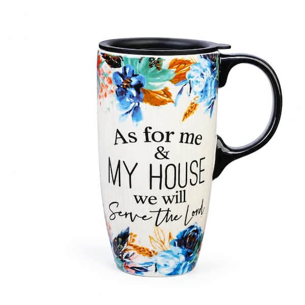 17 oz. White Ceramic Coffee Mug with Lid Dishwasher Safe Porcelain Cup Set of 1 Generic 5.35 x 6.5 x 4.8