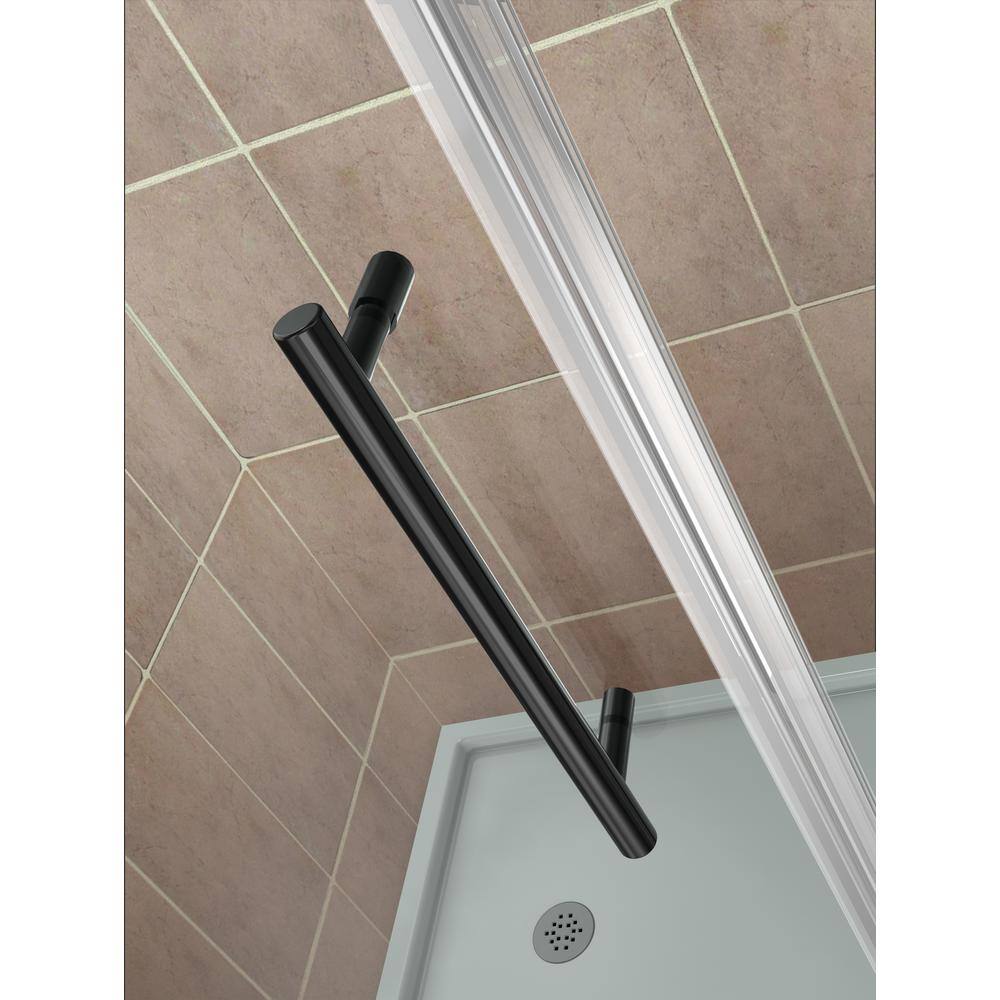 Merrick GS 40" x 72" Matte Black Frameless Neo-Angle Shower Enclosure