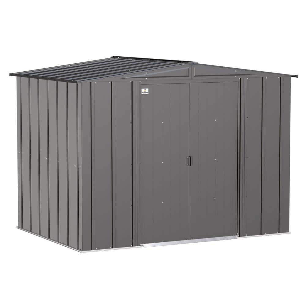 Arrow Classic 8 ft. W x 6 ft. D Charcoal Steel Storage Shed CLG86CC ...