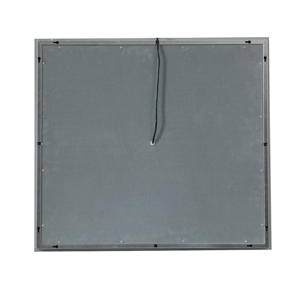 Polished Nickel Rectangular LED Light Bathroom Vanity Mirror