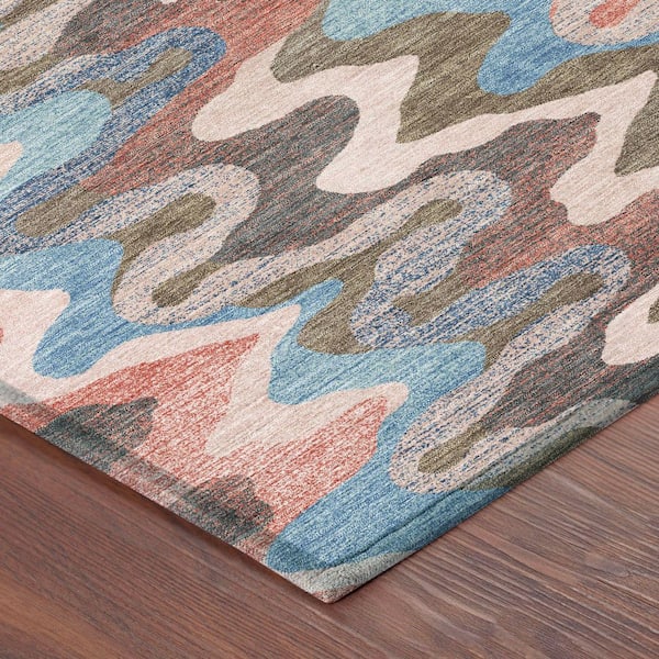 Chantille Machine Washable Indoor/Outdoor Abstract ACN2481 Pink 5 ft. x 7 ft. 6 in. Area Rug