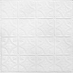 Pattern #3 in Bright White Satin 2 ft. x 2 ft. Nail Up Tin Ceiling Tile (20 sq. ft./Case)