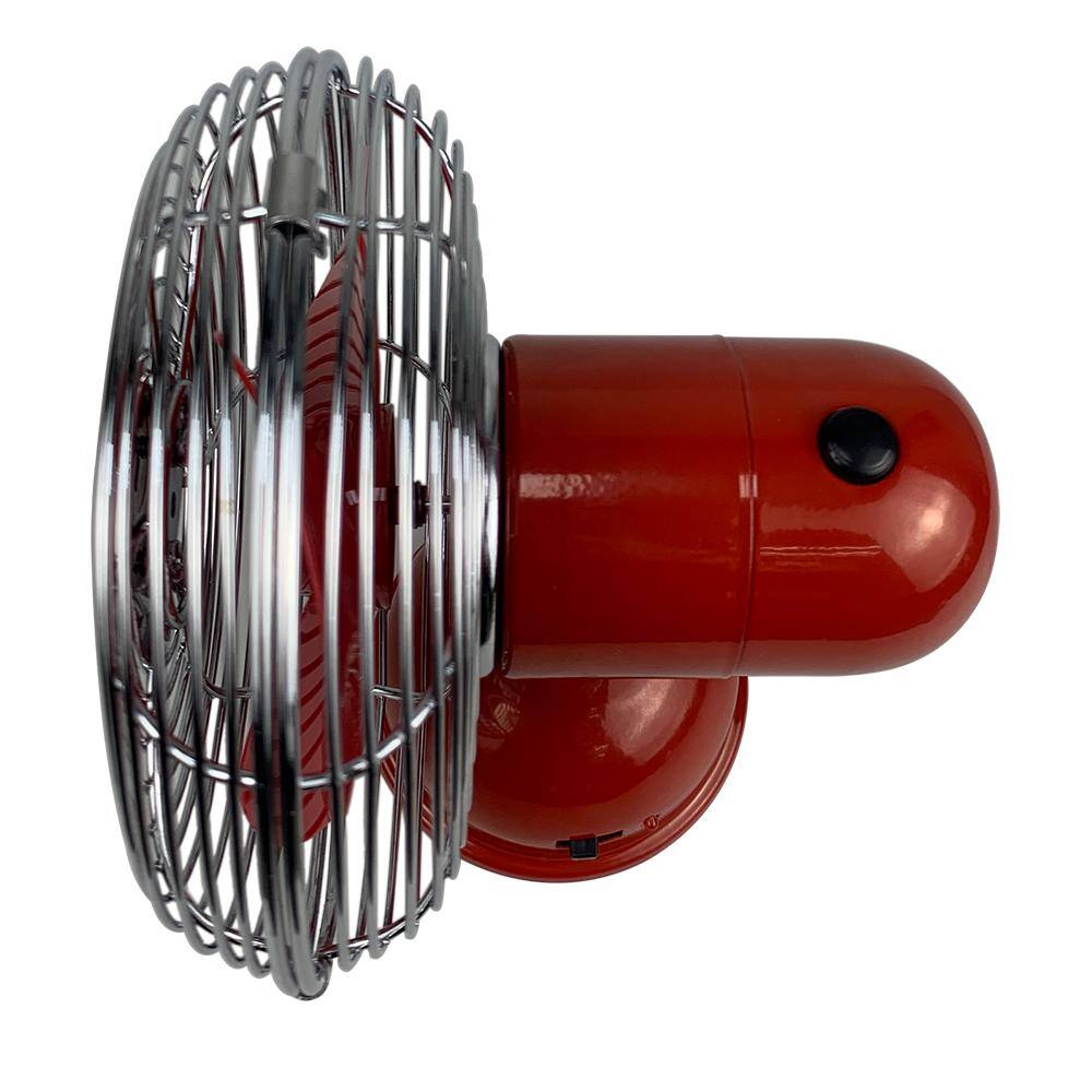 Crimson All-Metal USB-Powered 5" Oscillating Table Fan