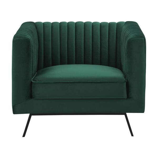 Manhattan Comfort Vandam Hunter Green Velvet 1-Seat Armchair