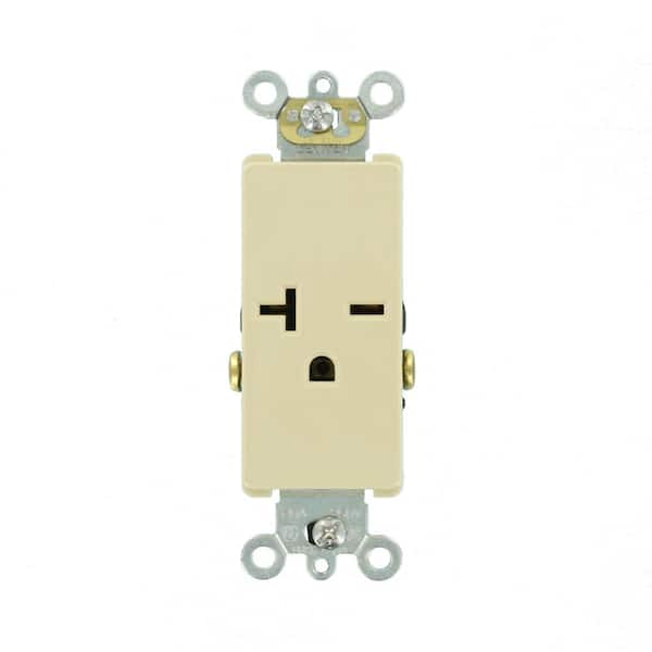 Decora Plus 20 Amp 250 V NEMA 6-20R Single Outlet/Receptacle, Ivory (1-Pack) 16441-I