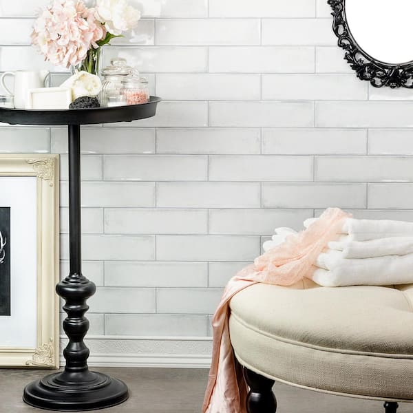 Pallet of Moze White 3 in. x 12 in. Polished Ceramic Wall Tile (516.48 sq. ft./Pallet)
