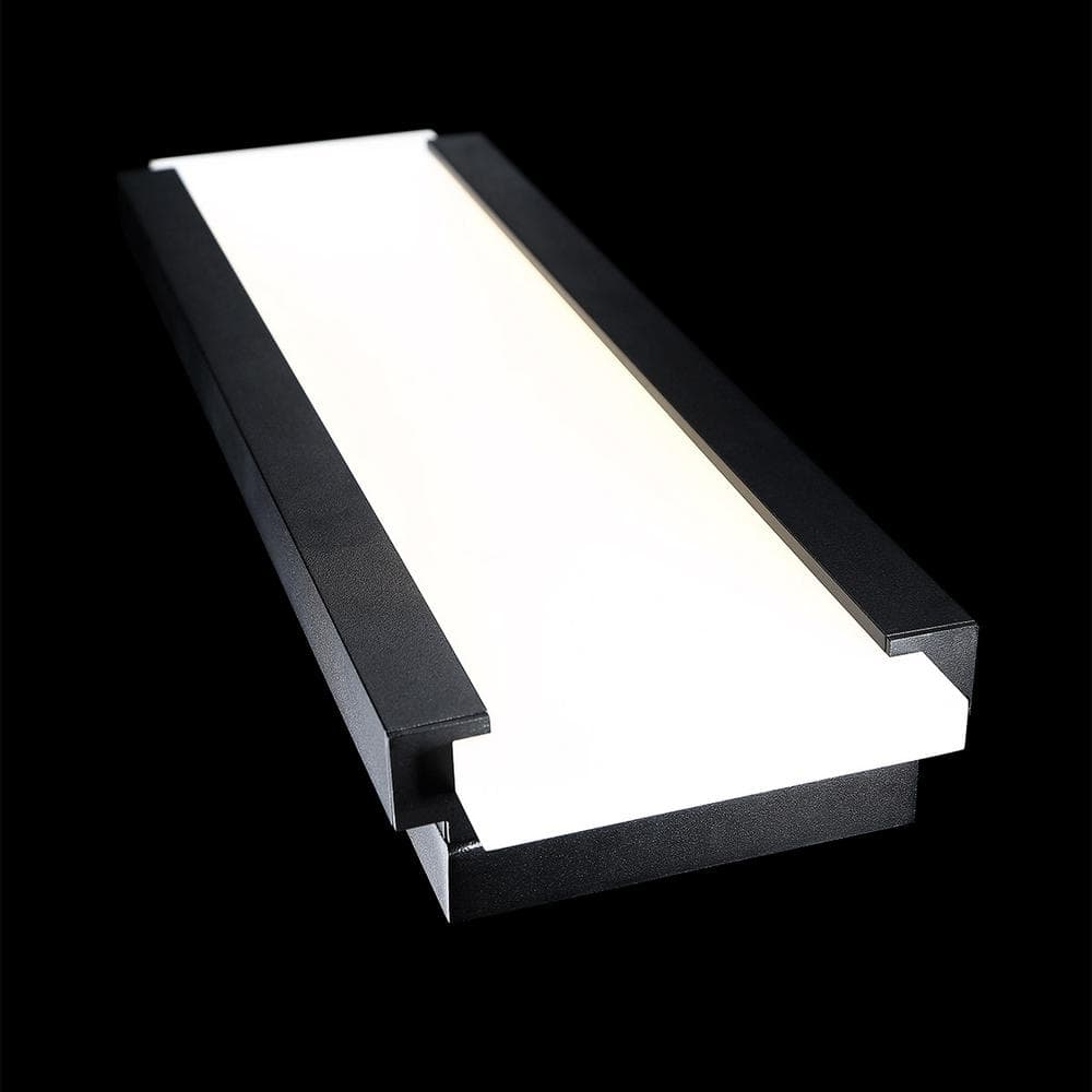Fiction Black LED Wall Light with Etched Acrylic Panel