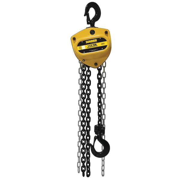 SUMNER 1- 1/2-Ton Chain Hoist with 10 ft. Lift and Overload Protection
