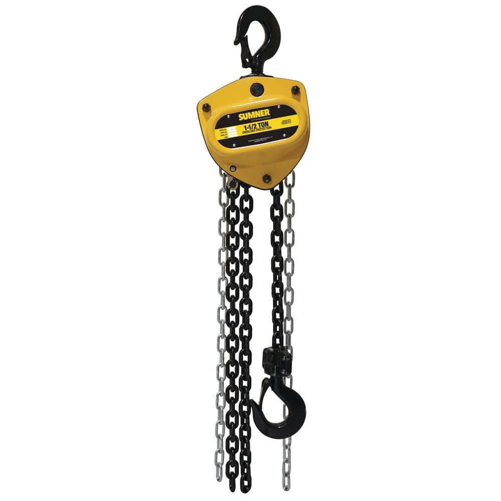 SUMNER 1- 1/2-Ton Chain Hoist with 30 ft. Lift and Overload Protection  787455 The Home Depot