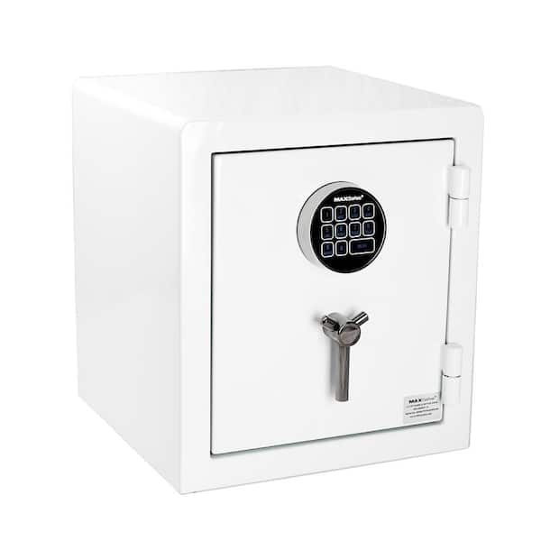 4.5 cu. ft. Fireproof and Waterproof Home, Commercial, and Office Safe with Electronic Keypad Lock Access in White