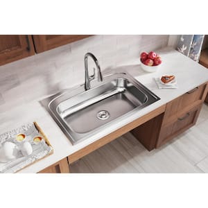 Pergola 33in. Drop-in 1 Bowl 20 Gauge  Stainless Steel Sink Only and No Accessories