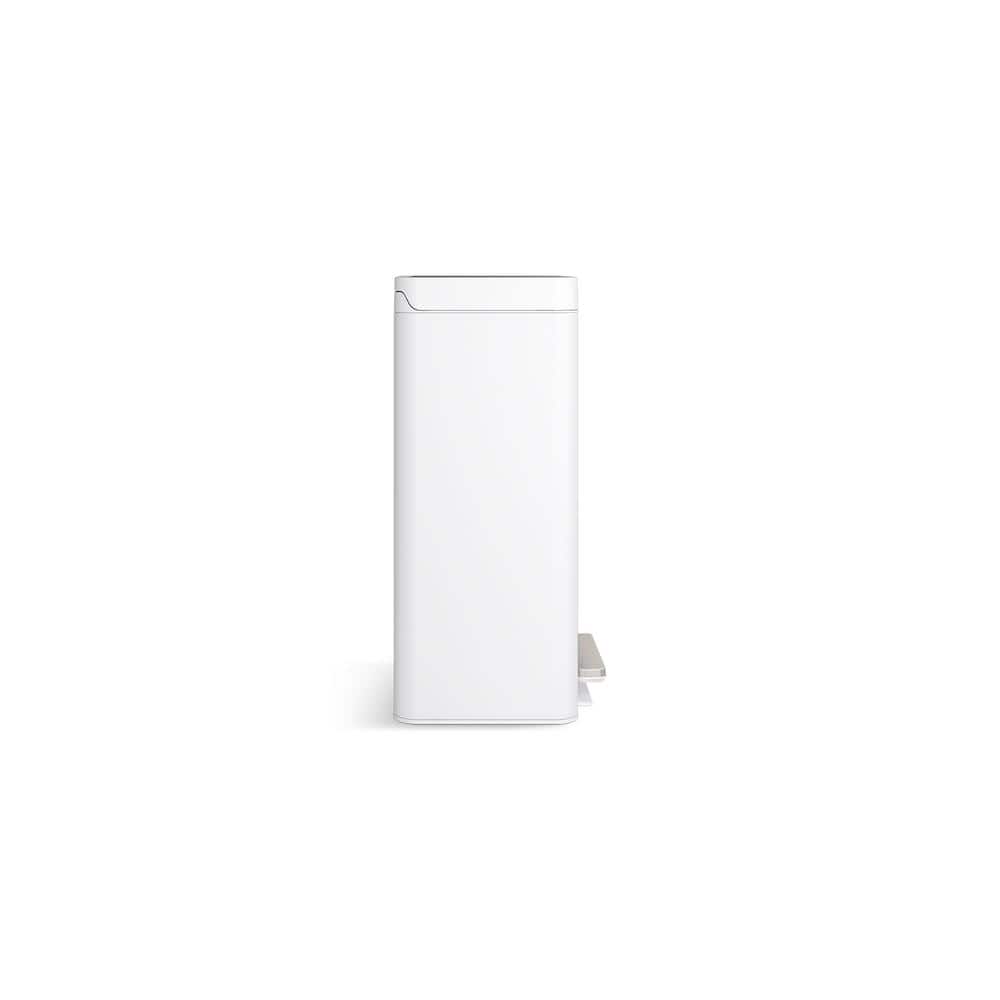 11 Gallon Stainless Steel and White Dual Compartment Trash Can