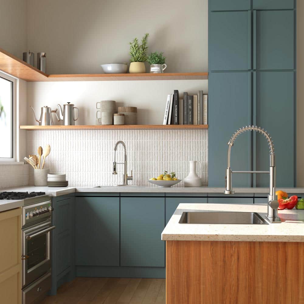 Chrome High-Arc Kitchen Faucet with Pull-Out Spray and Soap Dispenser