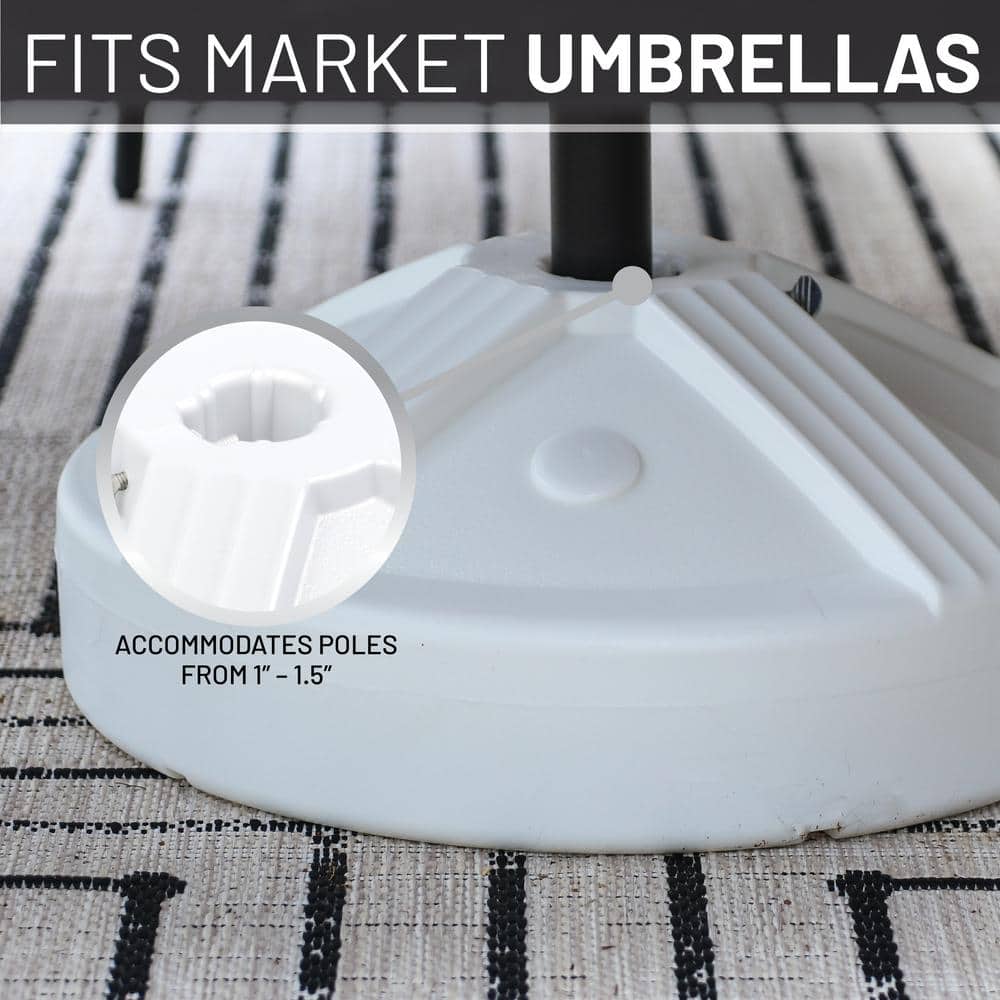 White Fillable Concrete Patio Umbrella Base