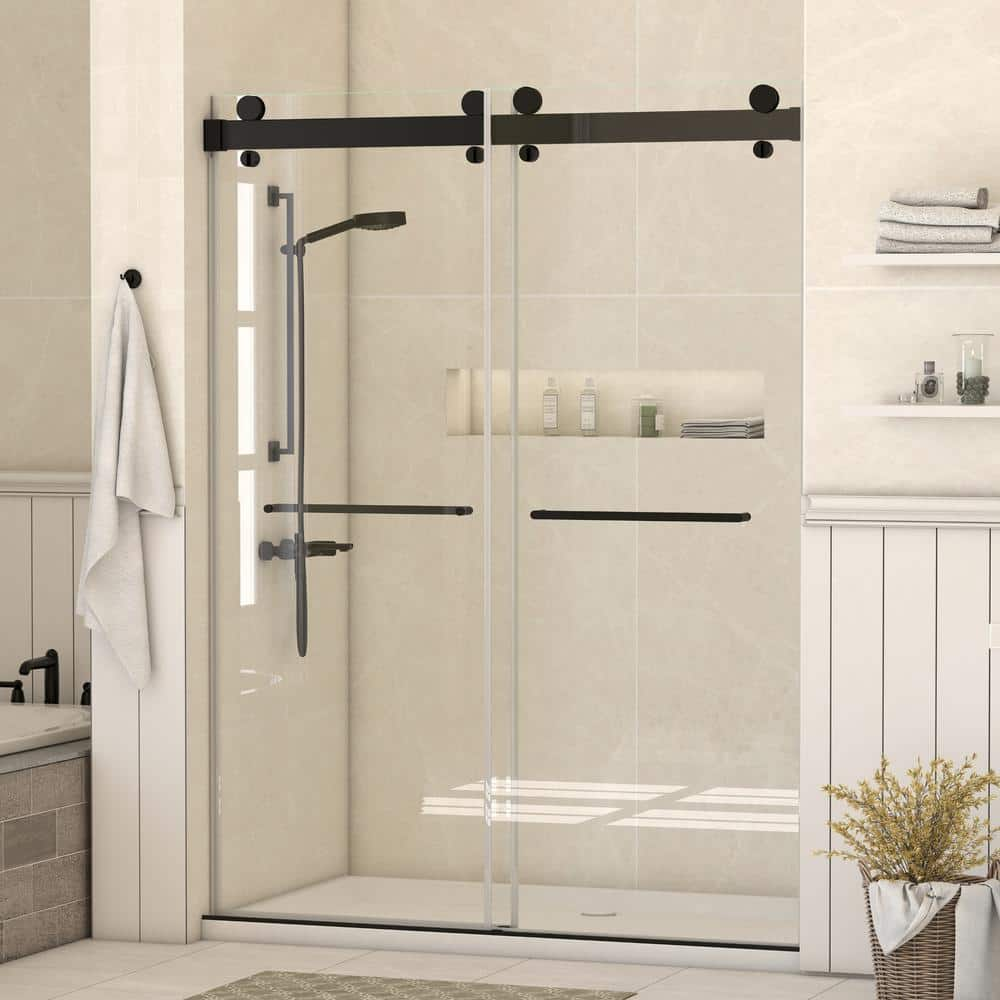 Hpeytaire 73 in. W x 79 in. H Double Sliding Door Soft-Closing System ...