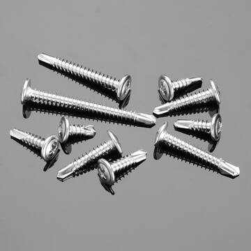 MYWISH 410 Stainless Steel #8 Philips Truss Head Drill Point Lath Screws Self Tapping Screws for Metal (155-Pack) SF-TZ00013