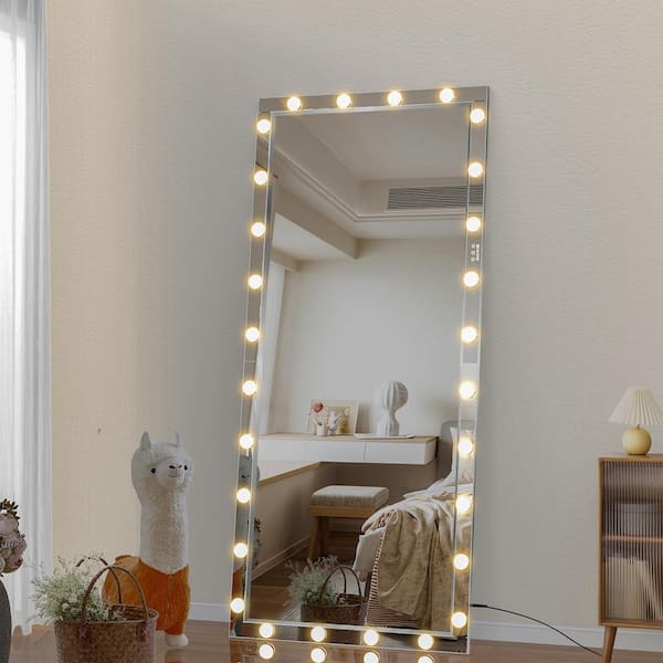 Staykiwi 72 in. W. x 36 in. H Rectangular Framed LED Dimmable Wall Bathroom Vanity Mirror in Silver