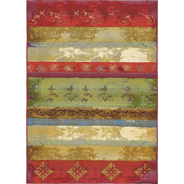 Unique Loom Outdoor Traditional Multi 4' 0 x 6' 0 Area Rug 3138630 - The  Home Depot