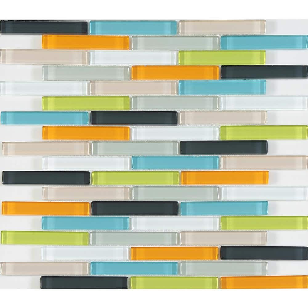 Chenx 11 81 In X 13 58 In X 6 Mm Glass Backsplash In Multi Colors 12 42 Sq Ft Case Ccp Rrs8001 The Home Depot