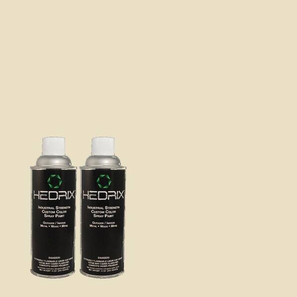 Hedrix 11 oz. Match of MQ3-12 Ivory Paper Gloss Custom Spray Paint (2-Pack)