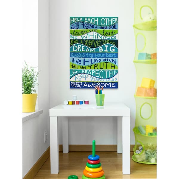 Unbranded 18 in. H x 12 in. W "Family Rules II" by Marmont Hill Printed Canvas Wall Art