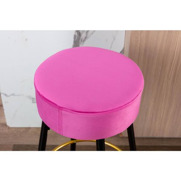 Fuchsia Pink Velvet Foot Stool