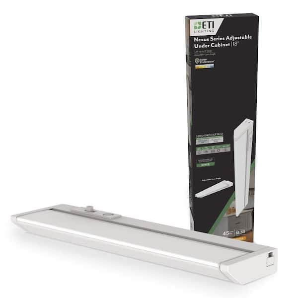 ETI LIGHTING NEXUS 18 in. Plug-in Adjustable Lens White Integrated LED Linkable Under Cabinet Light 750lm Selectable CCT Dimmable