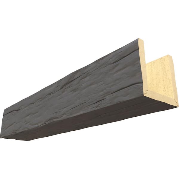 Ekena Millwork Endurathane 8 in. H x 12 in. W x 8 ft. L Riverwood Slate Faux Wood Beam