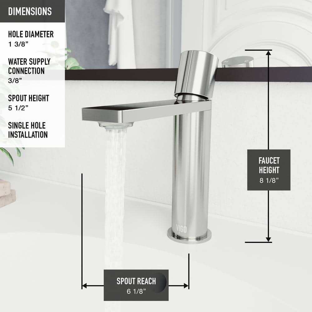 Brushed Nickel Single Handle Bathroom Faucet with Low Arc Spout
