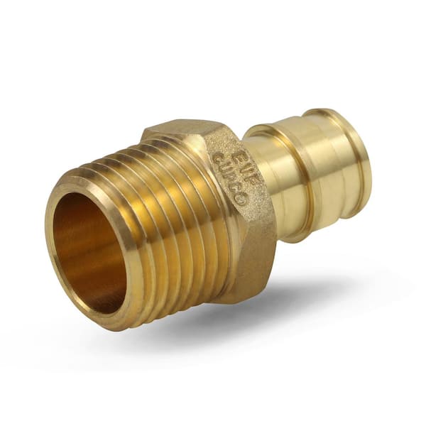 The Plumber's Choice 1/2 in. x 1/2 in. 90° PEX A x MIP Expansion Pex Adapter, Lead Free Brass for Use in Pex A-Tubing