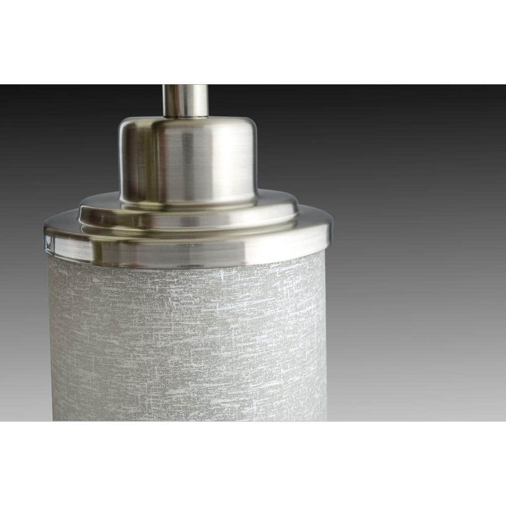 Alexa Brushed Nickel 4-Light Linear Chandelier with Linen Glass Shades