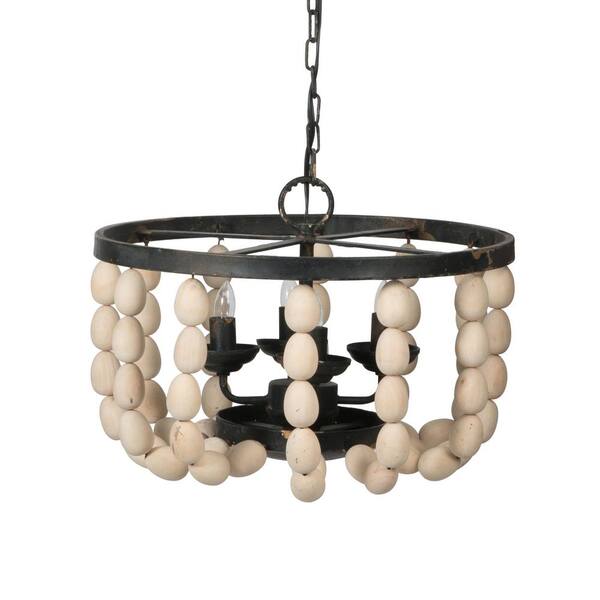 A & B Home 4-Light White And Black Chandelier 44515-DS - The Home Depot